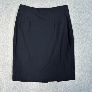 Banana Republic Pencil Skirt WMNS 6 Petite Black Straight Back Zip Knee Length